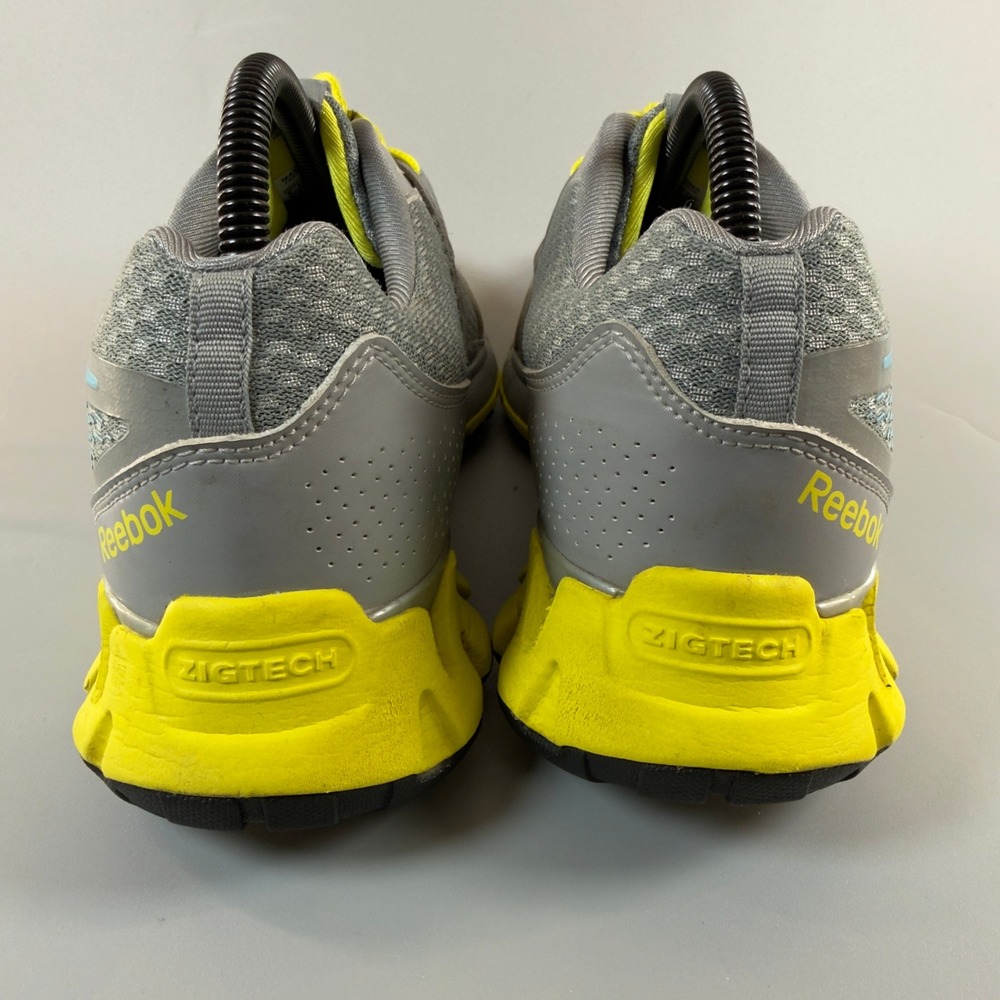 Reebok ZigTech H Strap Womens 9 Workout Shoes Gray Yellow Lace Low Train Sneaker - Picture 5 of 16
